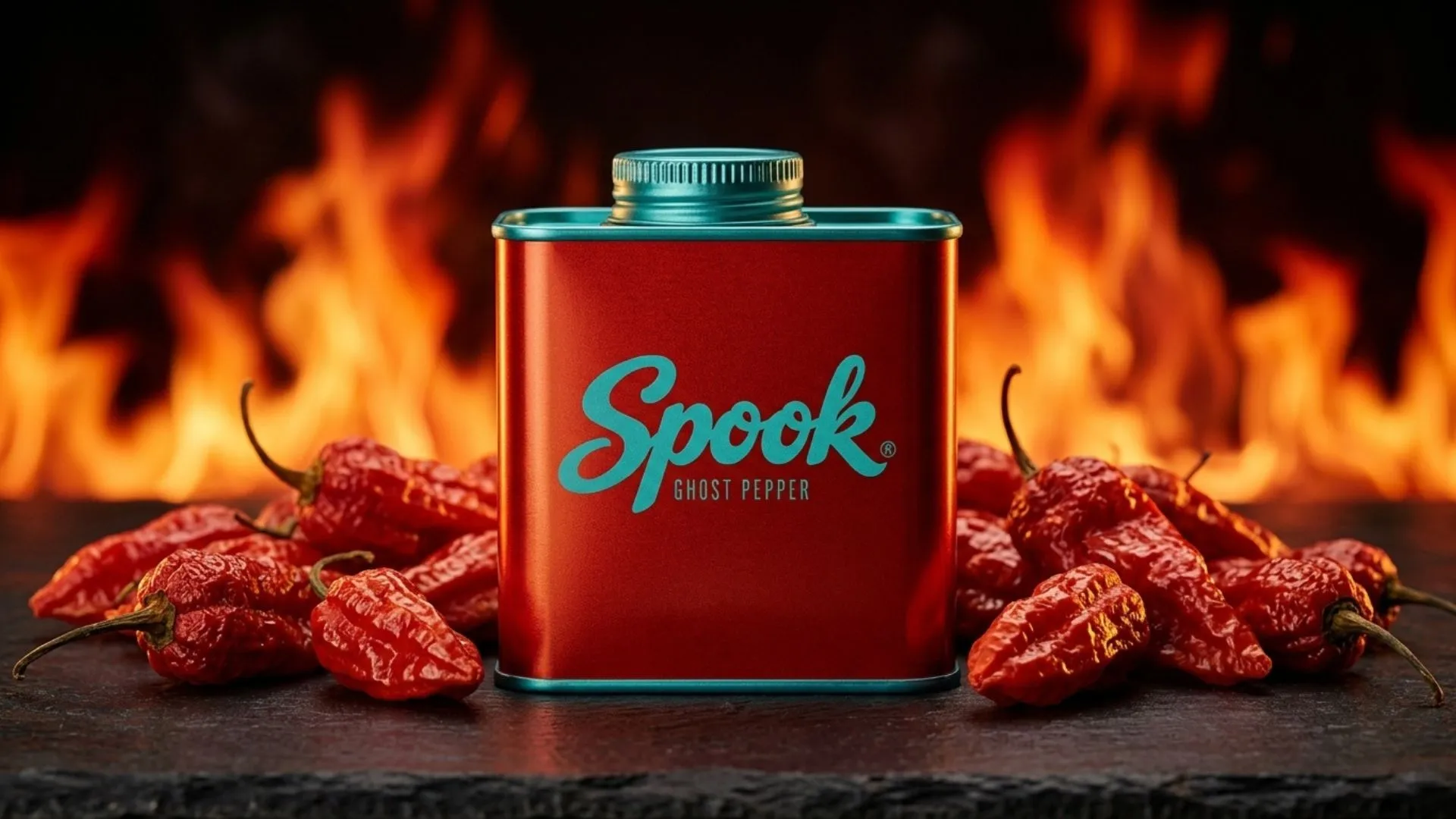 Fondo de fuego con SPOOK GHOST PEPPER
